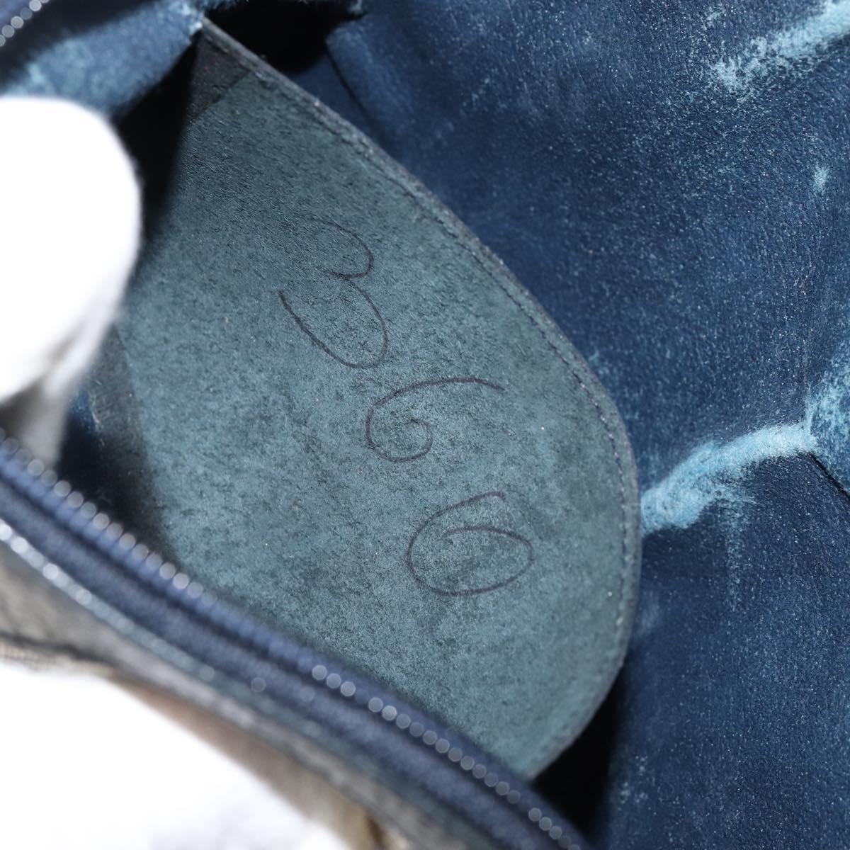 GUCCI GG Supreme Sherry Line Shoulder Bag PVC Navy Gold 904 02 047 Auth 155305