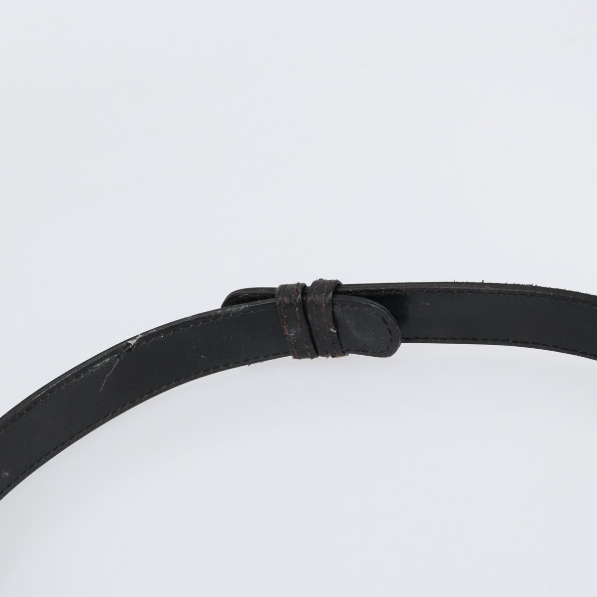 GUCCI Shoulder Bag Leather Black Gold Auth 155306