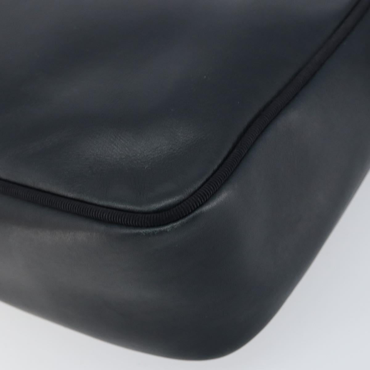 Salvatore Ferragamo Vala Shoulder Bag Leather Navy Gold Auth 155315