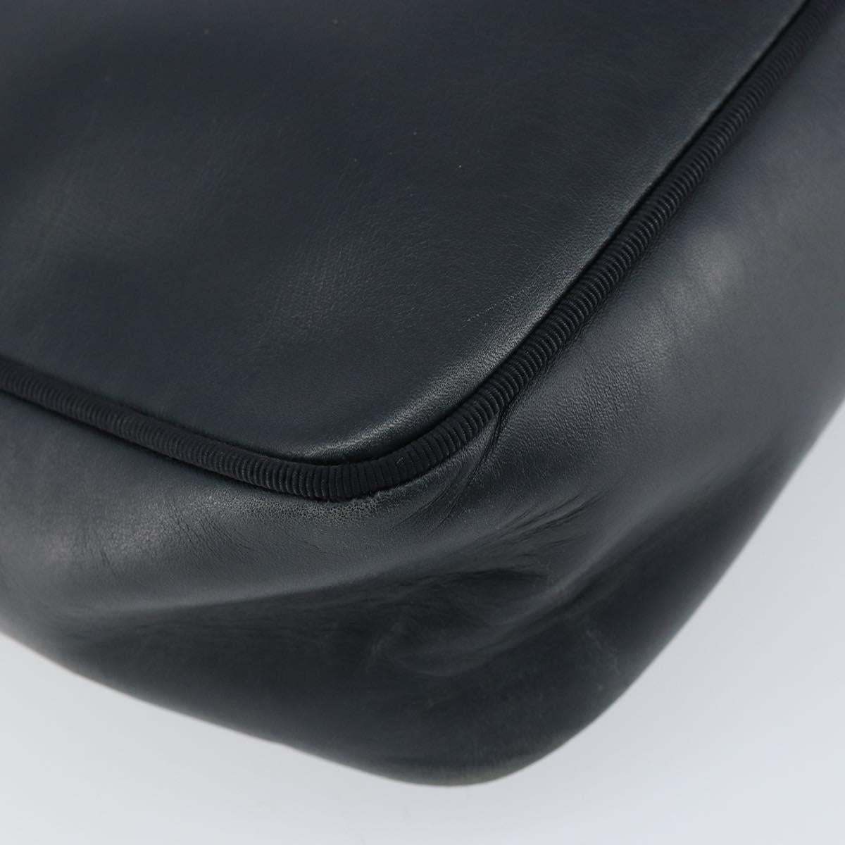 Salvatore Ferragamo Vala Shoulder Bag Leather Navy Gold Auth 155315