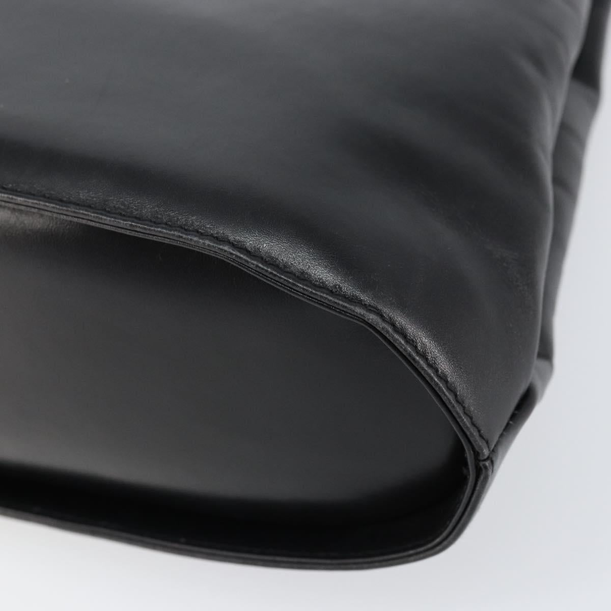 Salvatore Ferragamo Gancini Hand Bag Leather 2way Black Gold Auth 155316