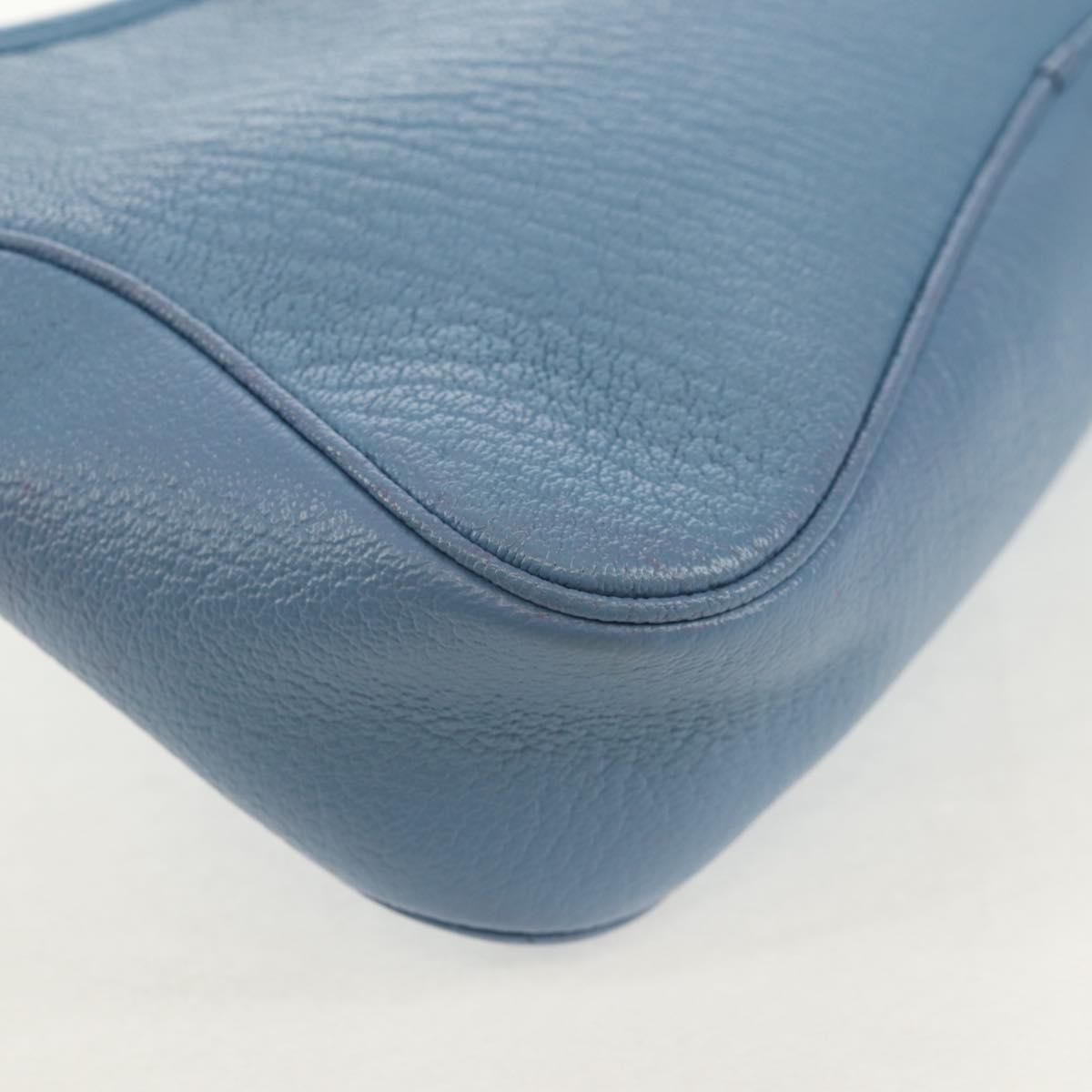 Salvatore Ferragamo Shoulder Bag Leather Blue Silver Auth 155317V