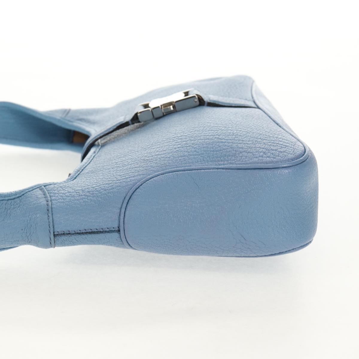 Salvatore Ferragamo Shoulder Bag Leather Blue Silver Auth 155317V