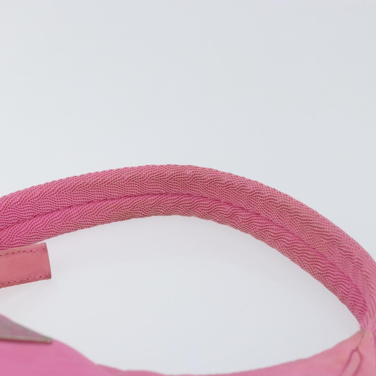 PRADA Hand Bag Nylon Pink Silver Auth 155318