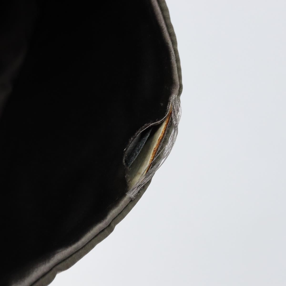 PRADA Shoulder Bag Nylon Khaki Silver Auth 155319