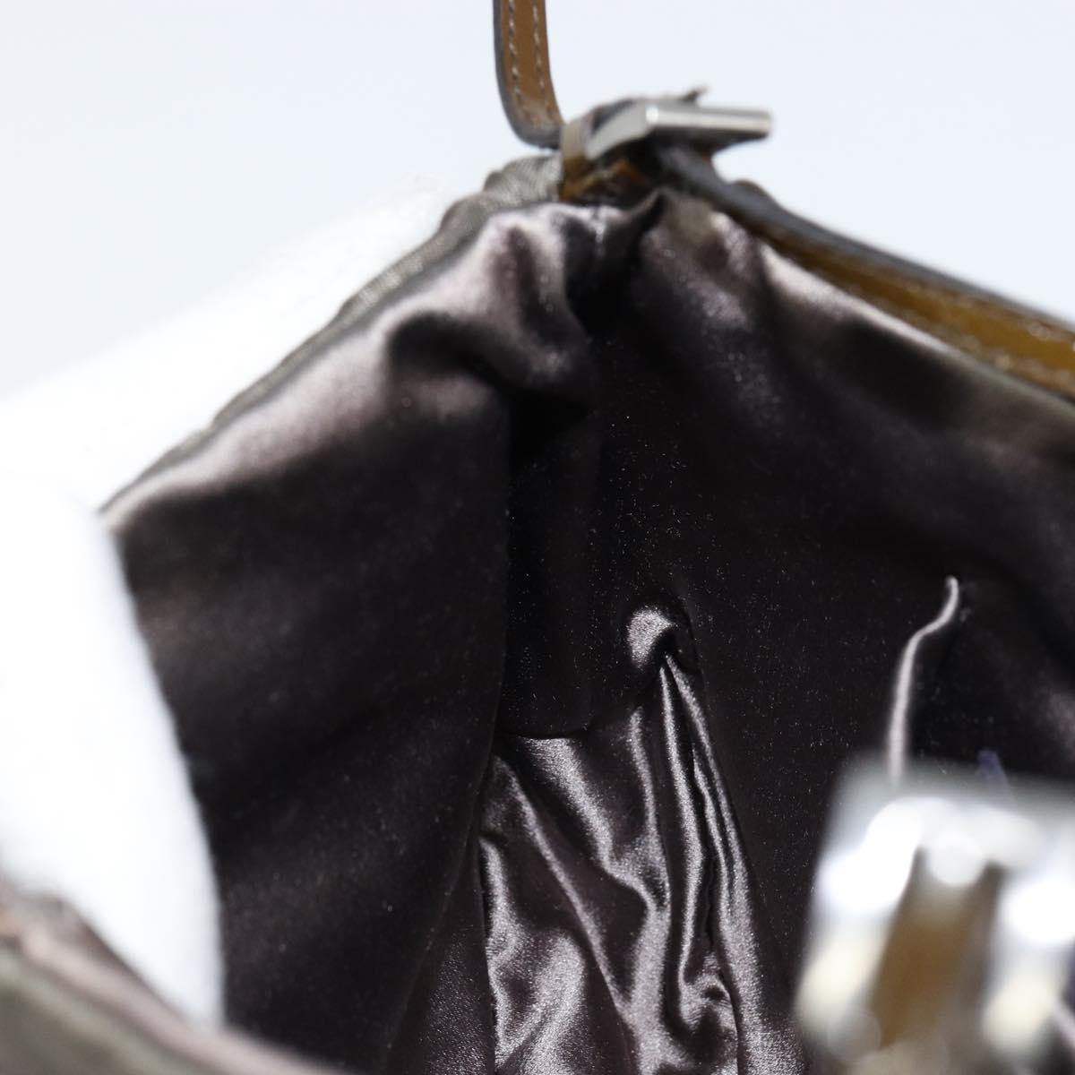 PRADA Shoulder Bag Nylon Khaki Silver Auth 155319