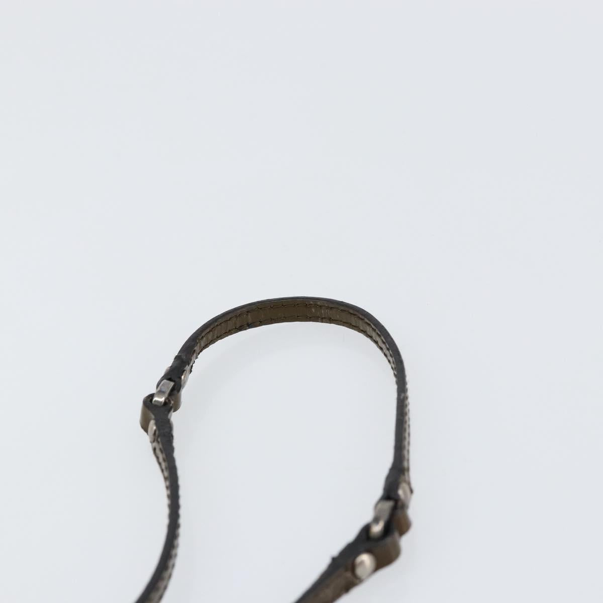 PRADA Shoulder Bag Nylon Khaki Silver Auth 155319