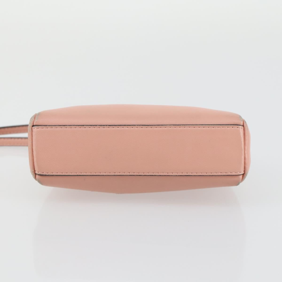 FENDI Micro Peek A Boo Hand Bag Leather 2way Pink Gold Auth 155322