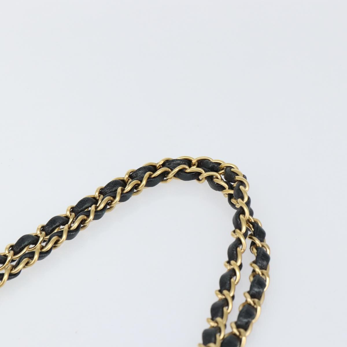 CHANEL Chain Tote Bag Cotton Beige Gold CC Auth 155323