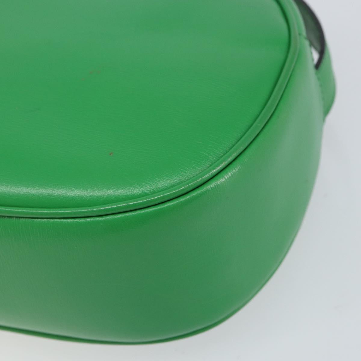 CELINE Shoulder Bag Leather Green Gold Auth 155324