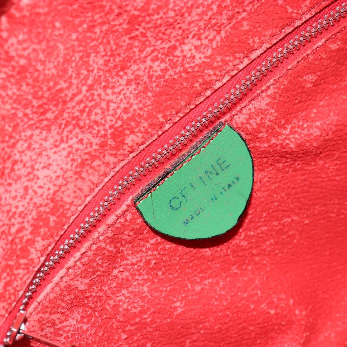 CELINE Shoulder Bag Leather Green Gold Auth 155324