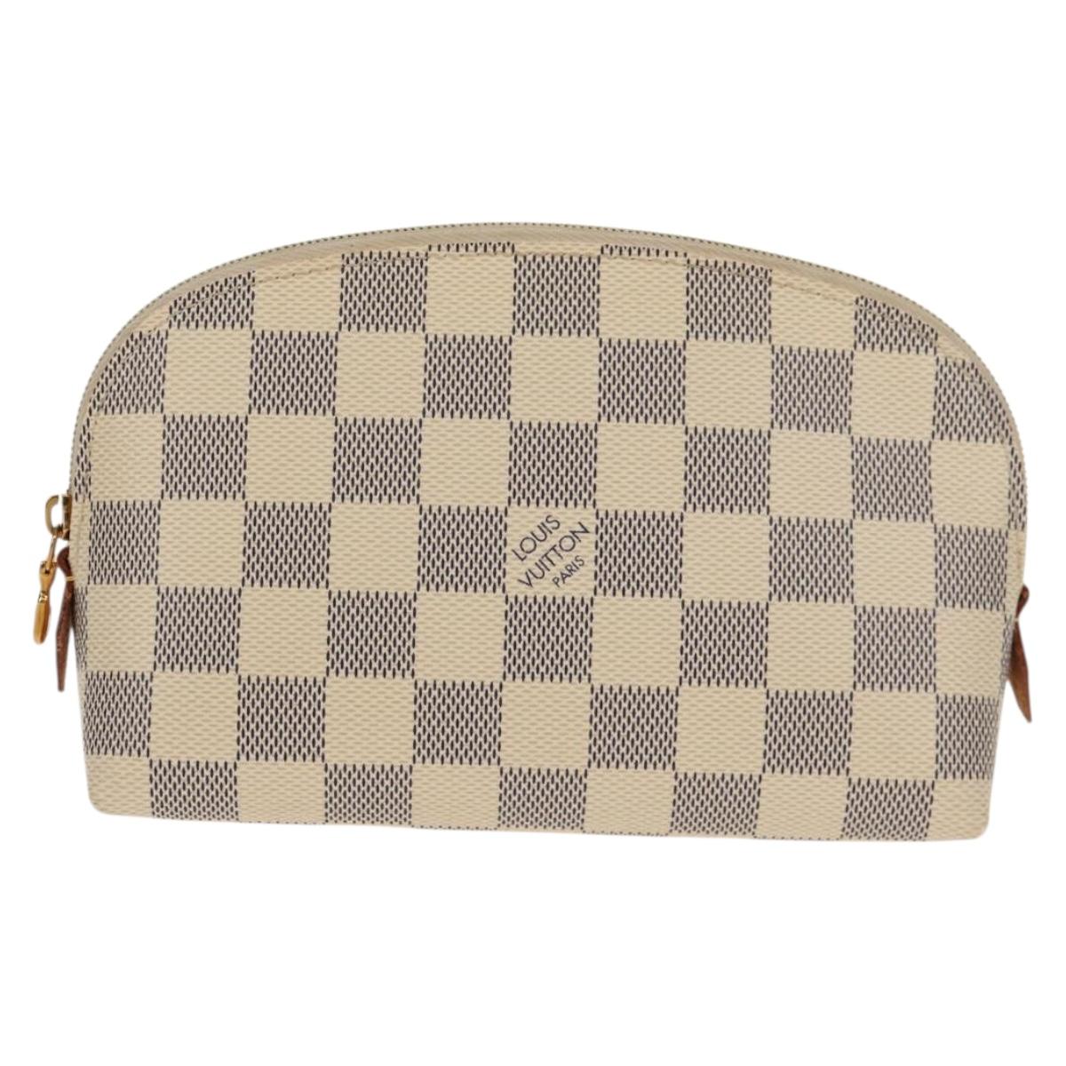 LOUIS VUITTON Damier Azur Pochette Cosmetic PM Pouch N60024 LV Auth 155328V