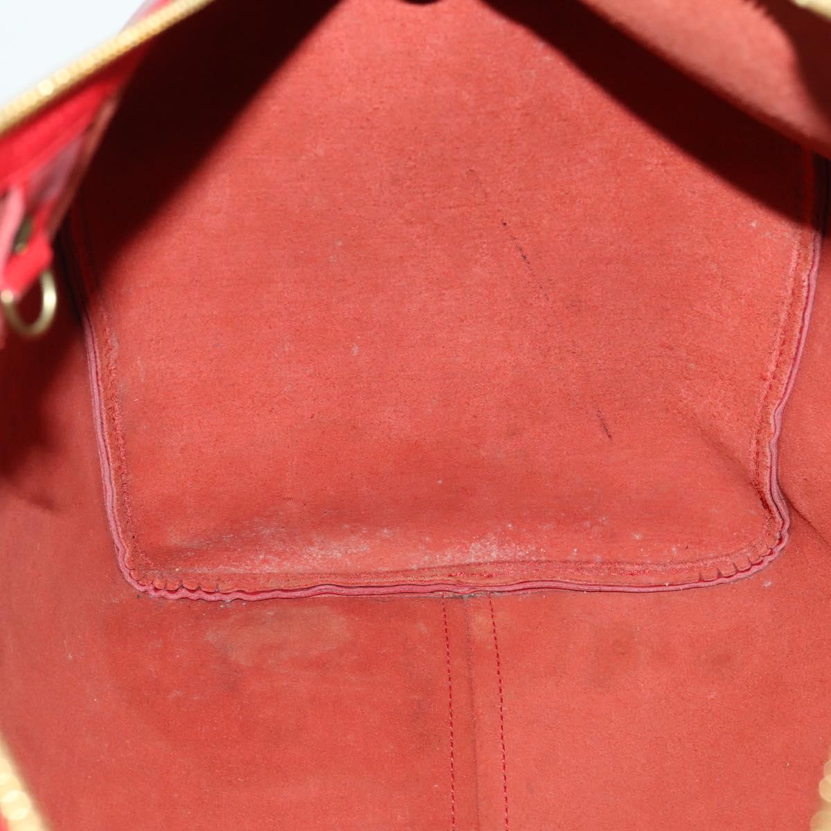 LOUIS VUITTON Epi Keepall 50 Boston Bag Red M42967 LV Auth 155329V