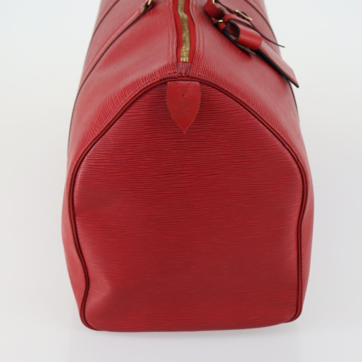 LOUIS VUITTON Epi Keepall 50 Boston Bag Red M42967 LV Auth 155329V