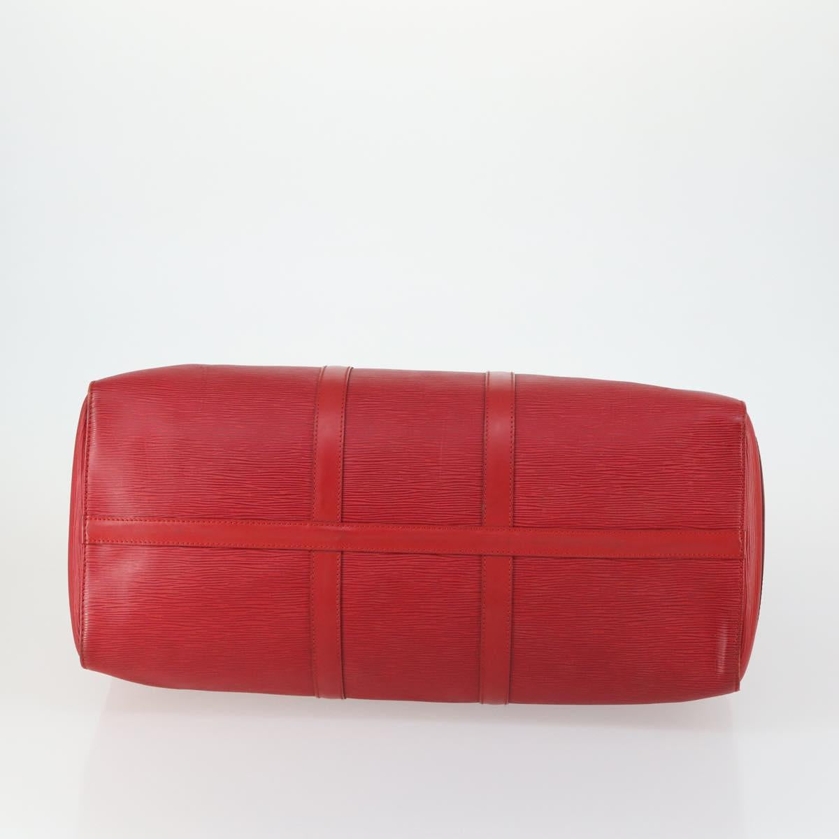 LOUIS VUITTON Epi Keepall 50 Boston Bag Red M42967 LV Auth 155329V