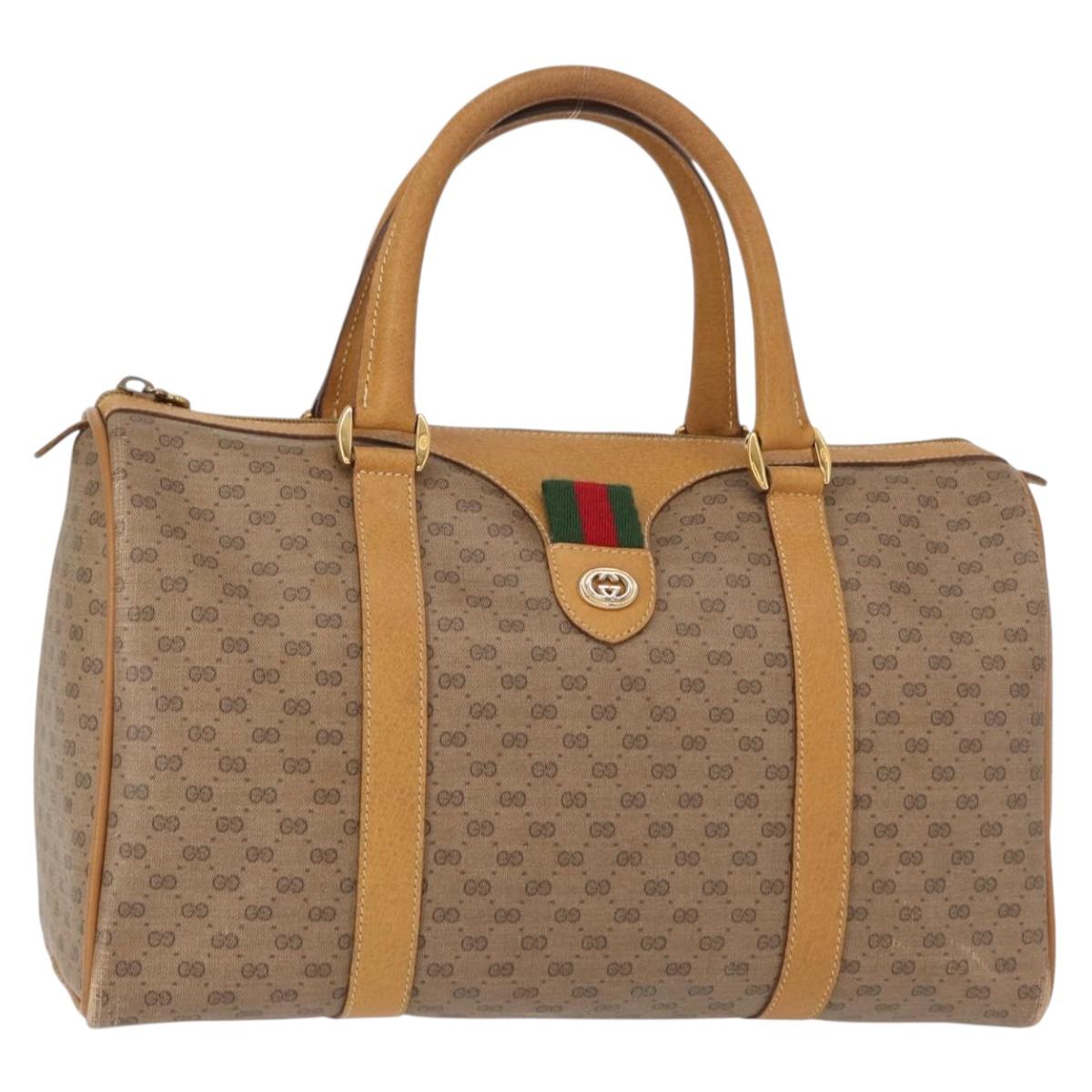GUCCI Micro GG Supreme Web Sherry Line Bag PVC Beige Gold 40 02 007 Auth 155381