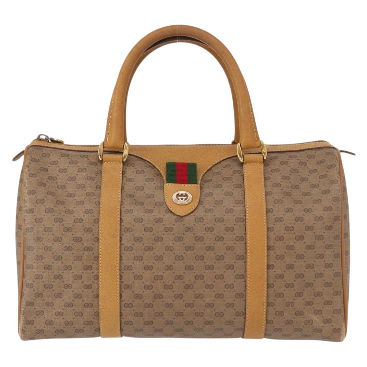 GUCCI Micro GG Supreme Web Sherry Line Bag PVC Beige Gold 40 02 007 Auth 155381