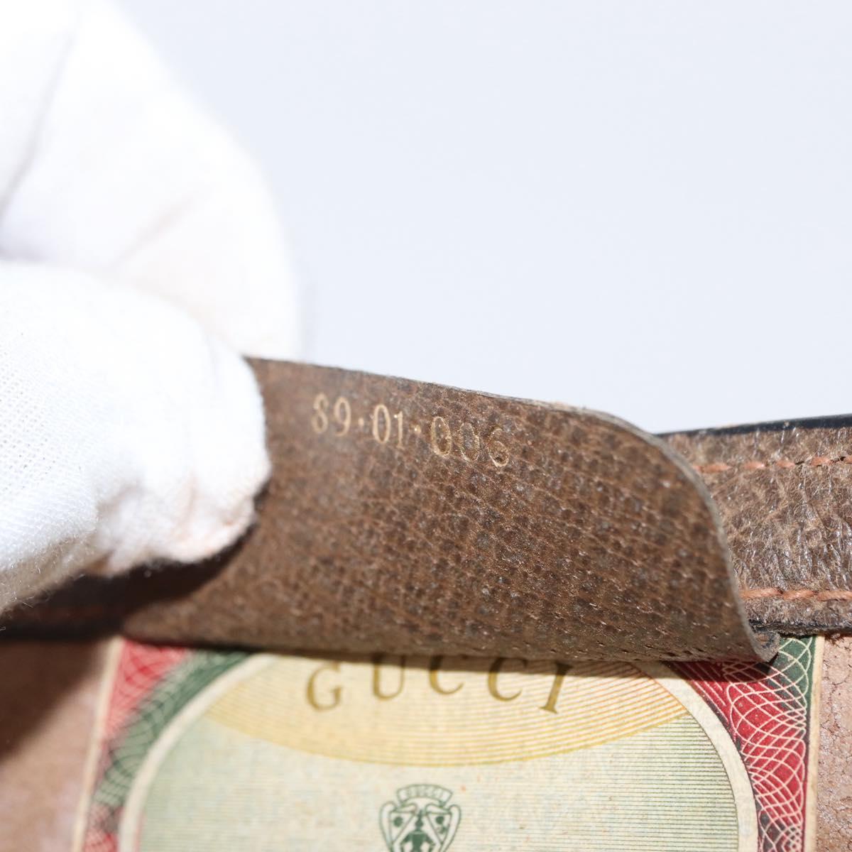 GUCCI GG Supreme Web Sherry Line Clutch Bag PVC Beige Gold 89 01 006 Auth 155387