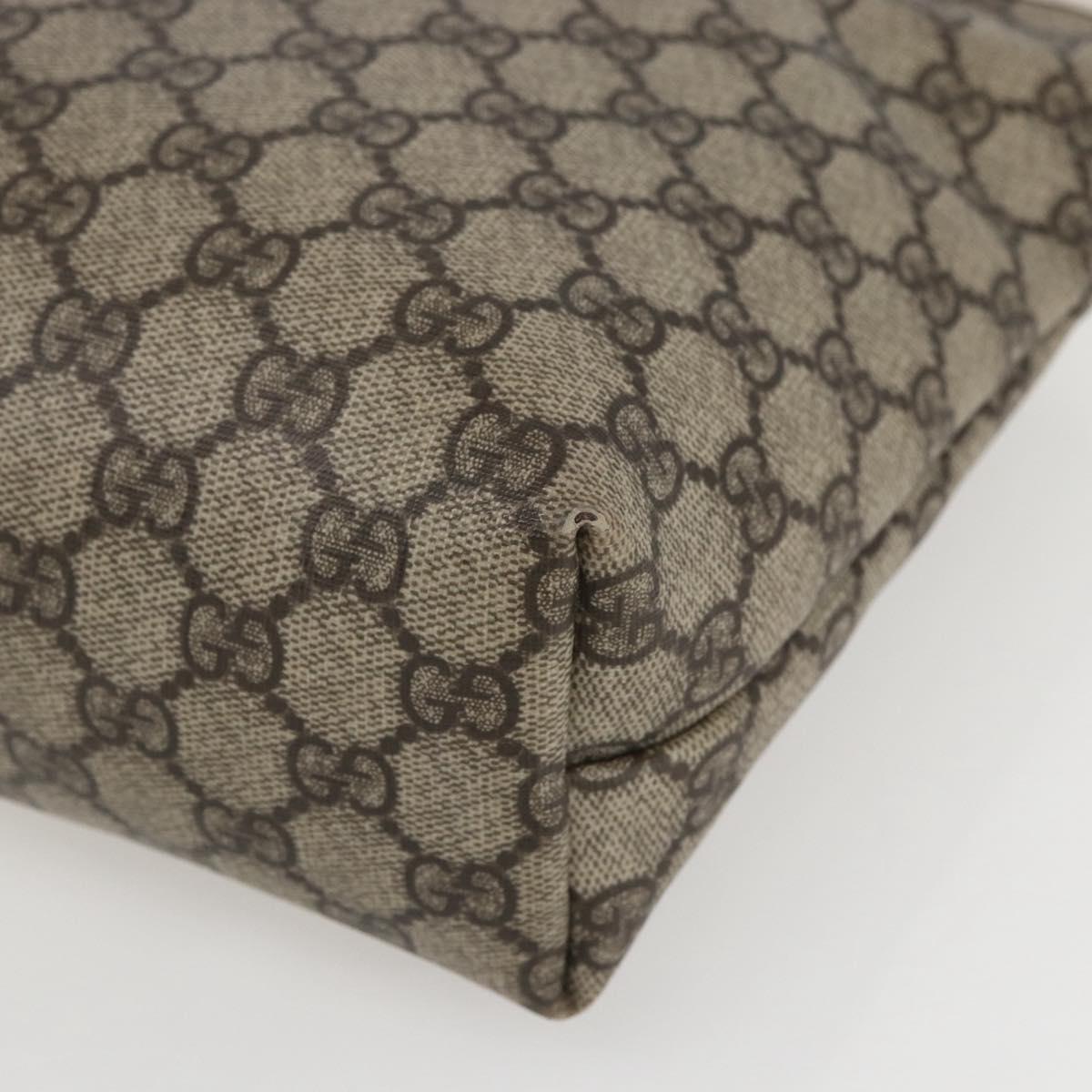 GUCCI GG Supreme Tote Bag PVC Beige Silver 211138 Auth 155388