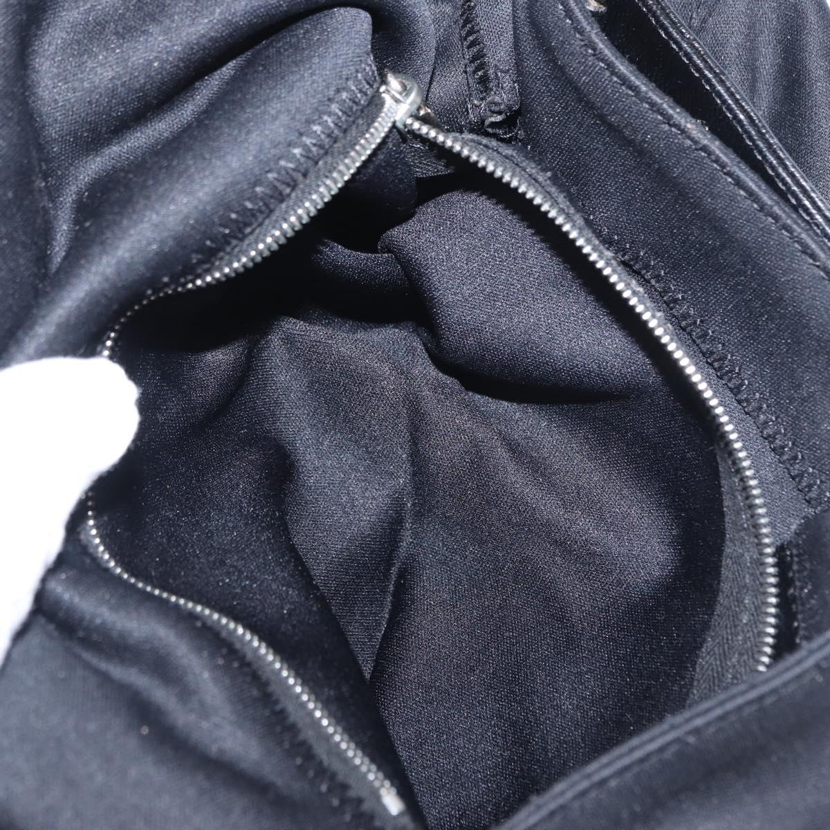 FENDI Mamma Baguette Shoulder Bag Nylon Black Silver Auth 155392