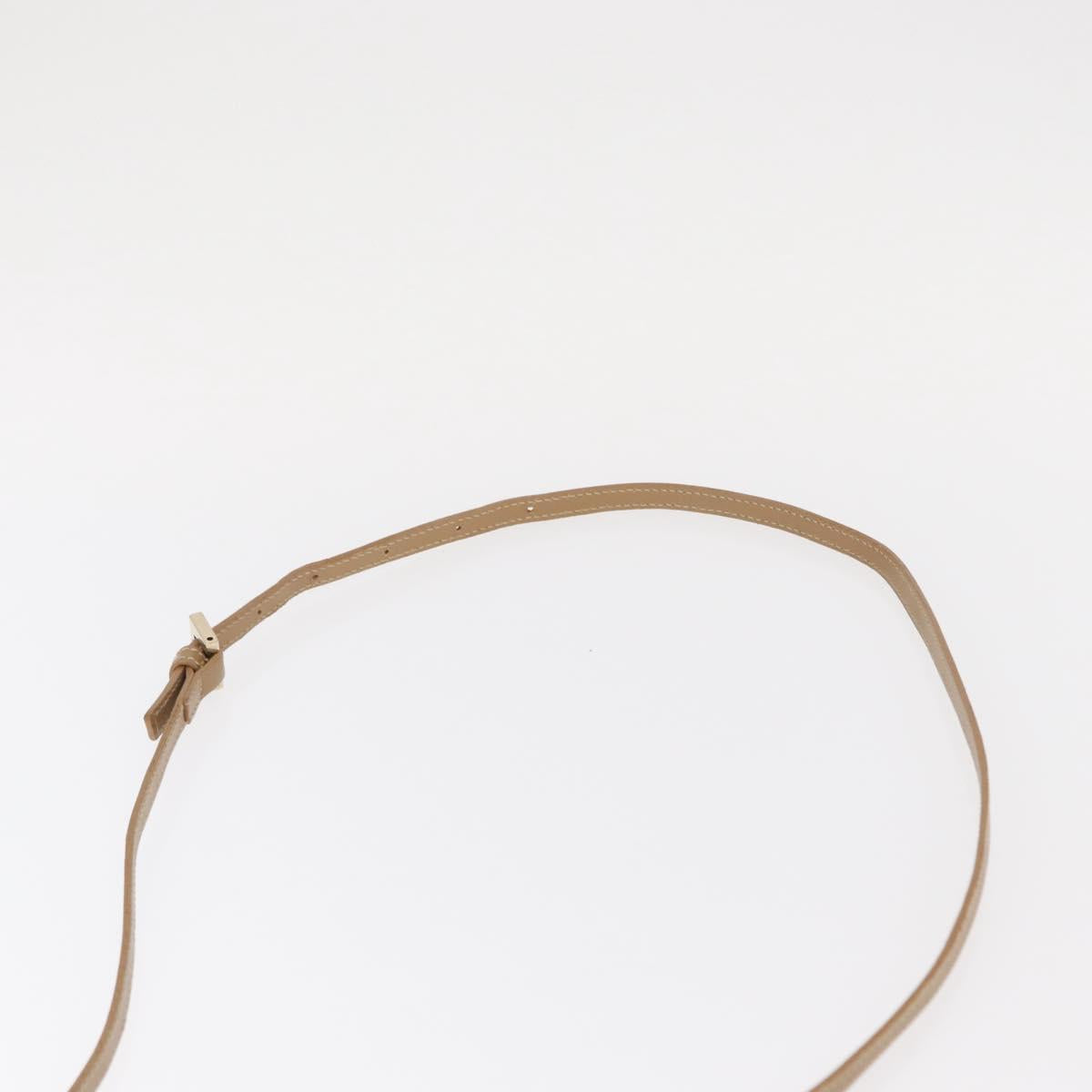 FENDI Zucchino Canvas Mamma Baguette Shoulder Bag Beige Silver Auth 155393