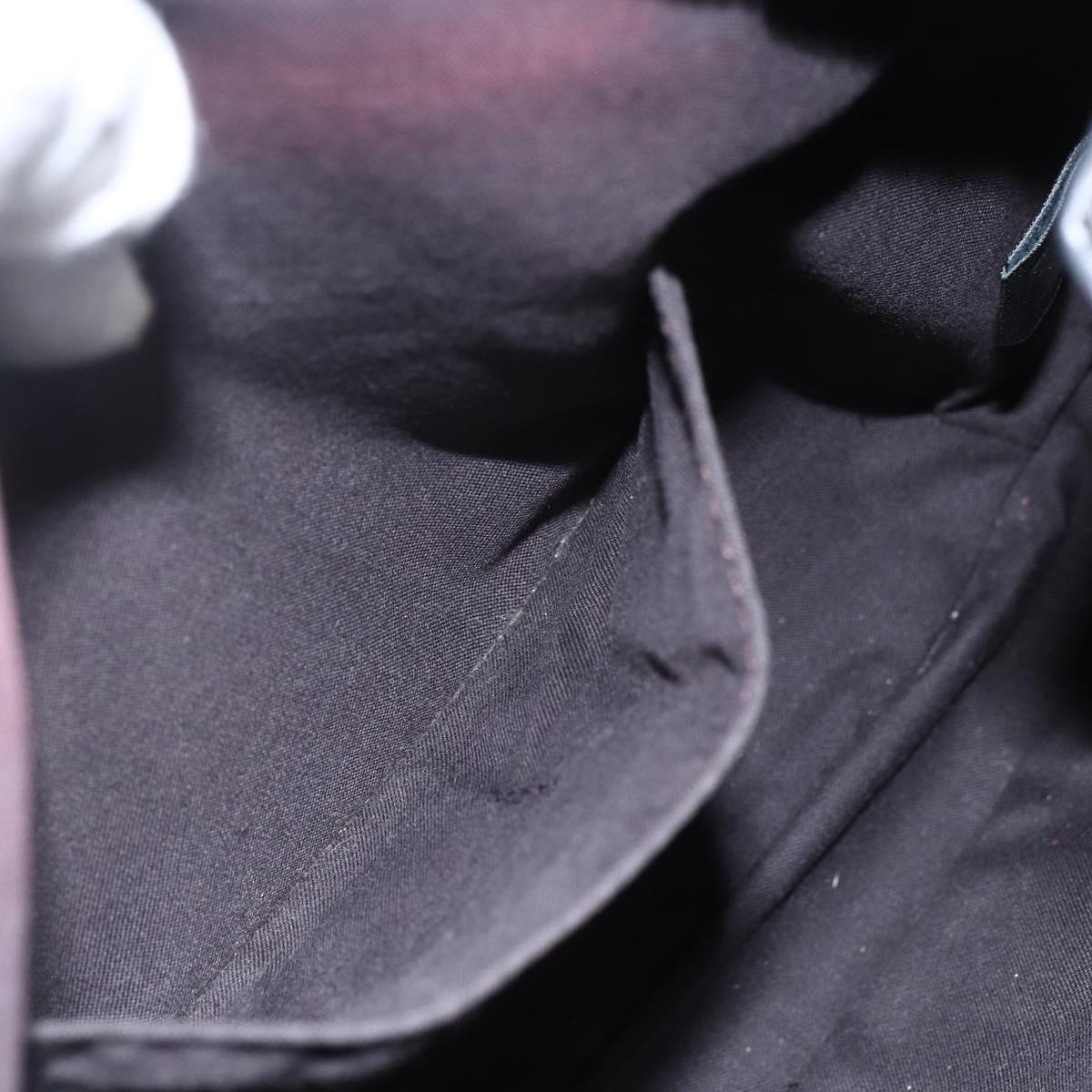 FENDI Zucchino Canvas Shoulder Bag PVC Black Gold Auth 155394