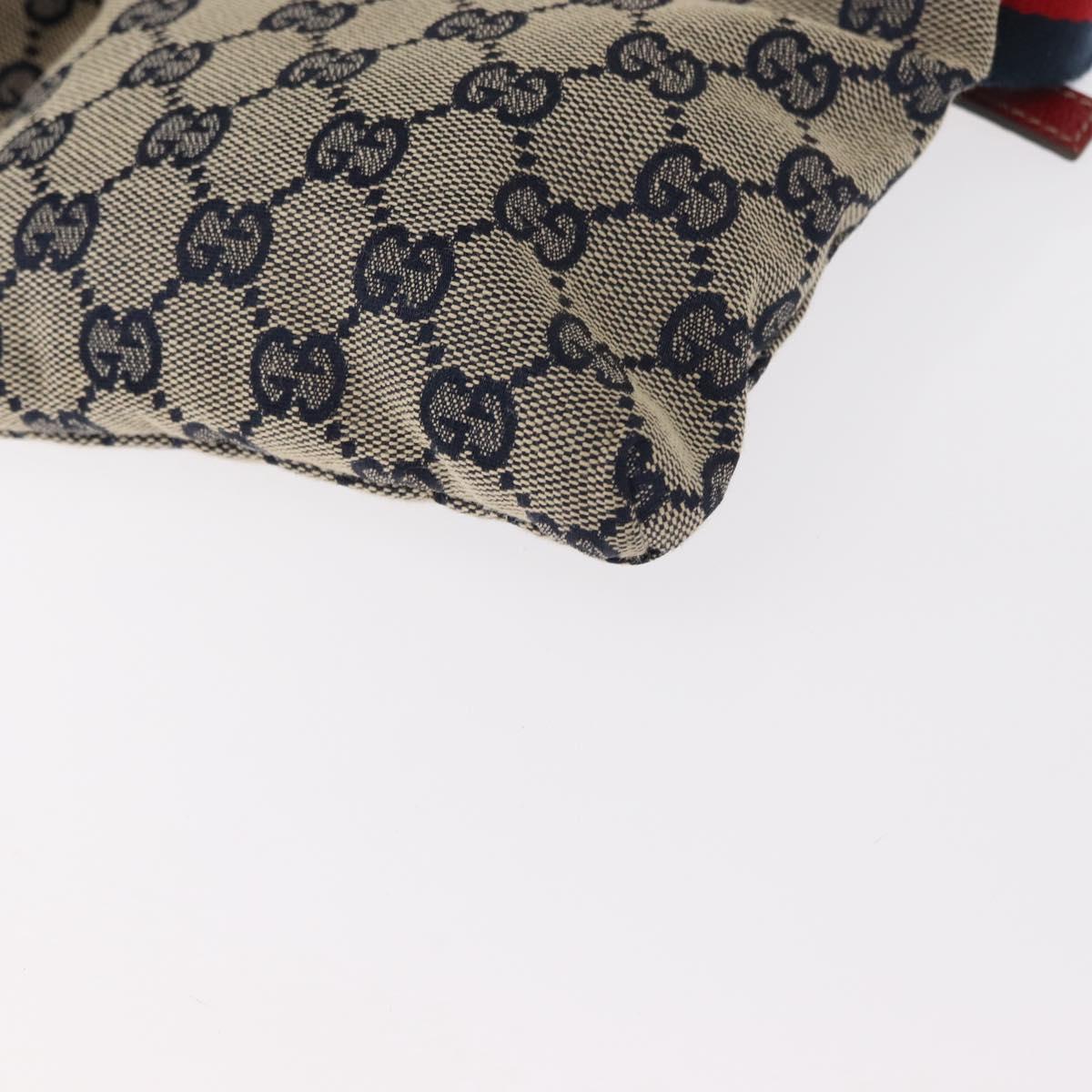 GUCCI GG Canvas Sherry Line Waist bag Red Navy 28566 Auth 155397
