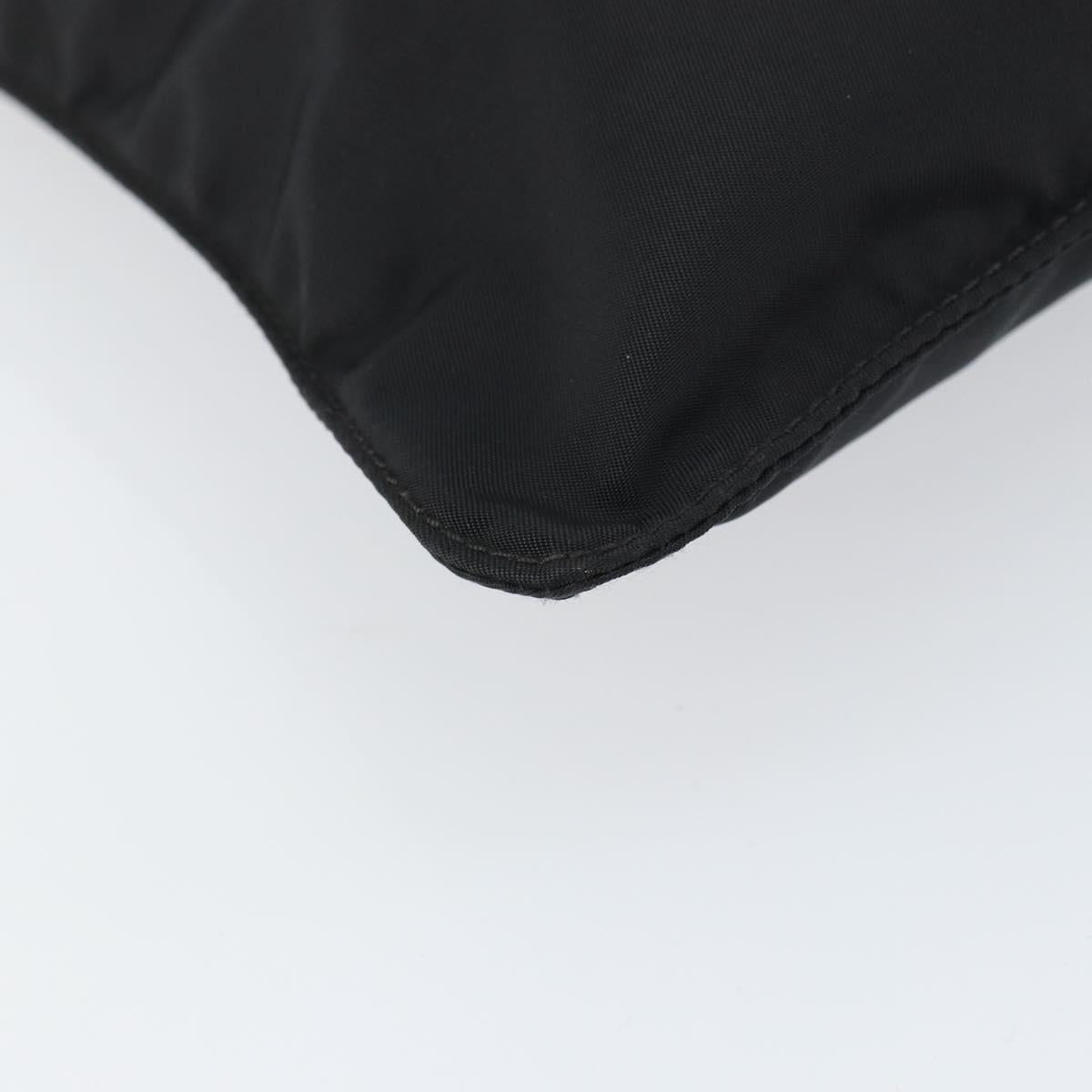 PRADA Shoulder Bag Nylon Black Silver Auth 155398