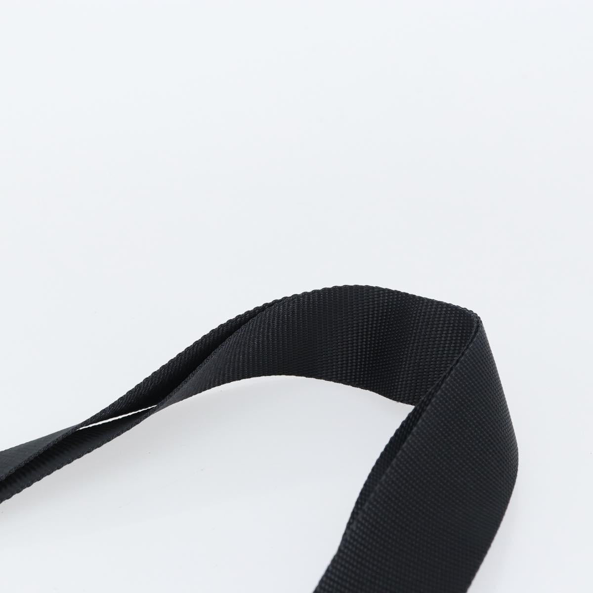 PRADA Shoulder Bag Nylon Black Silver Auth 155398