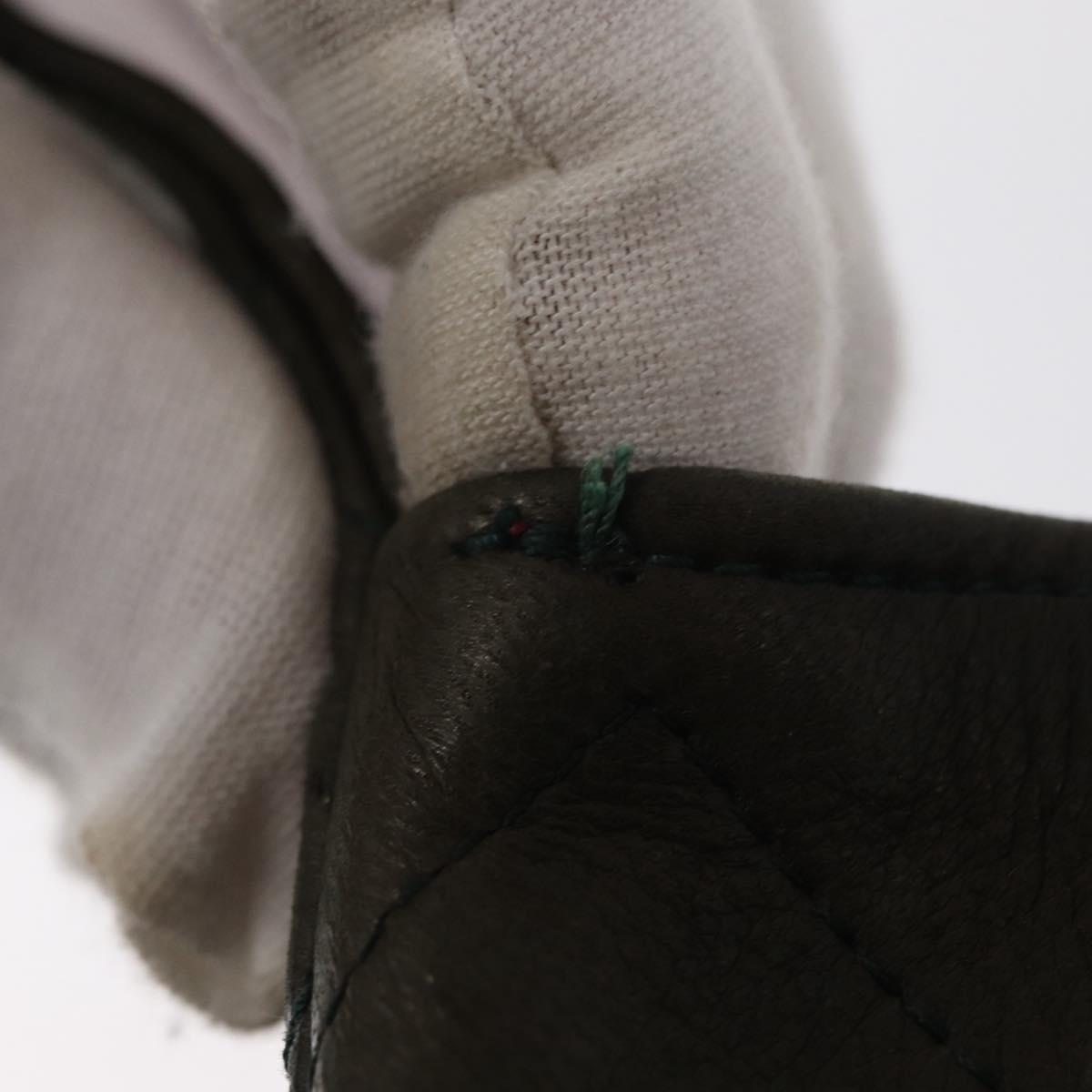 CHANEL Chain Matelasse Shoulder Bag Lamb Skin Khaki Gold CC Auth 155402