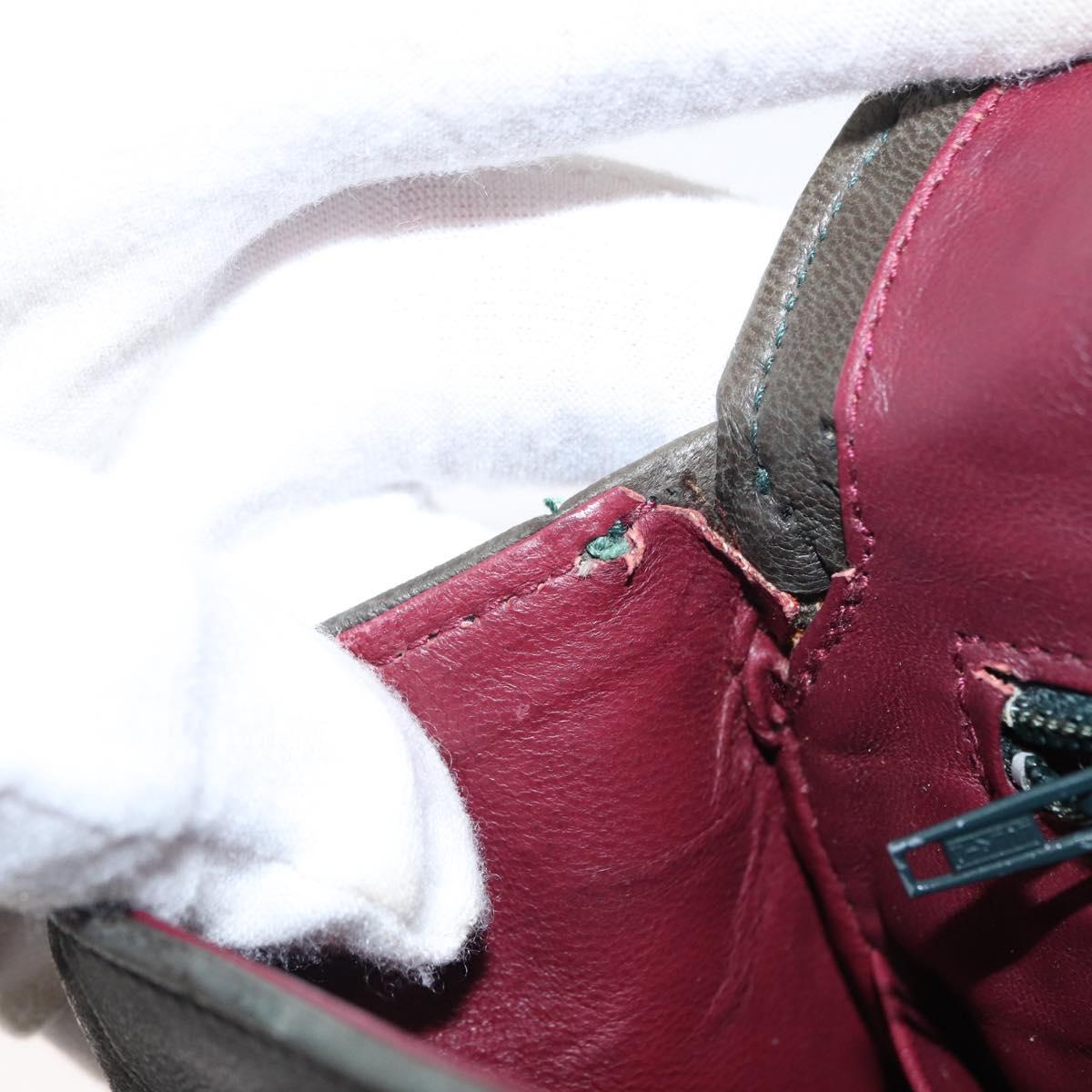 CHANEL Chain Matelasse Shoulder Bag Lamb Skin Khaki Gold CC Auth 155402