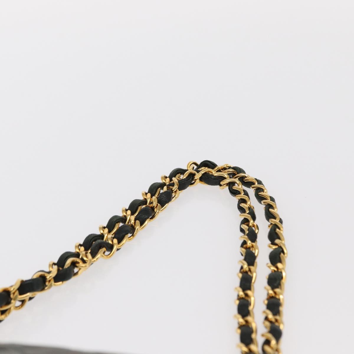 CHANEL Chain Matelasse Shoulder Bag Lamb Skin Khaki Gold CC Auth 155402