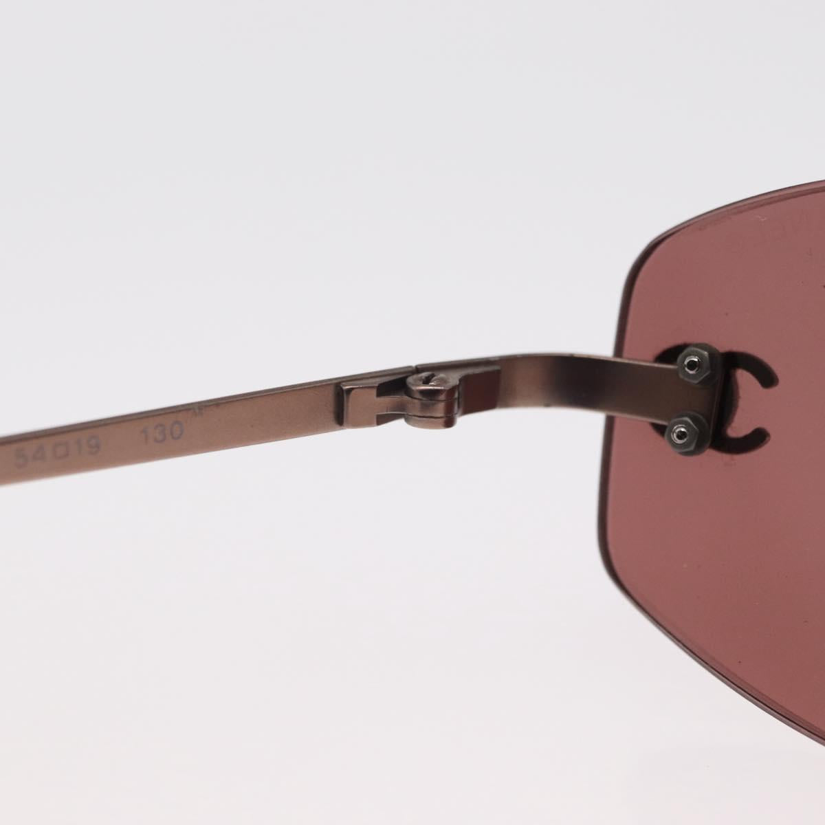 CHANEL Sunglasses Metal Brown 4002 CC Auth 155411A