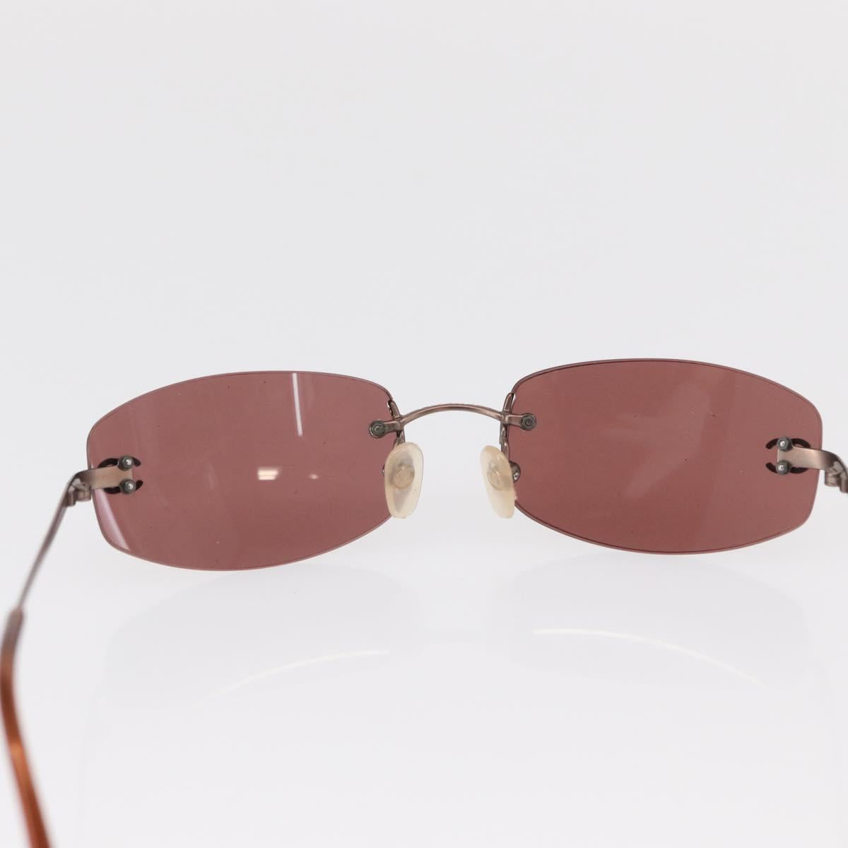 CHANEL Sunglasses Metal Brown 4002 CC Auth 155411A