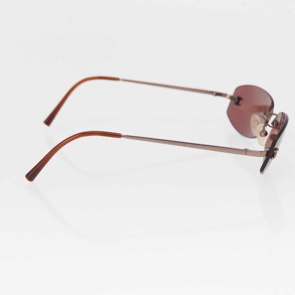CHANEL Sunglasses Metal Brown 4002 CC Auth 155411A