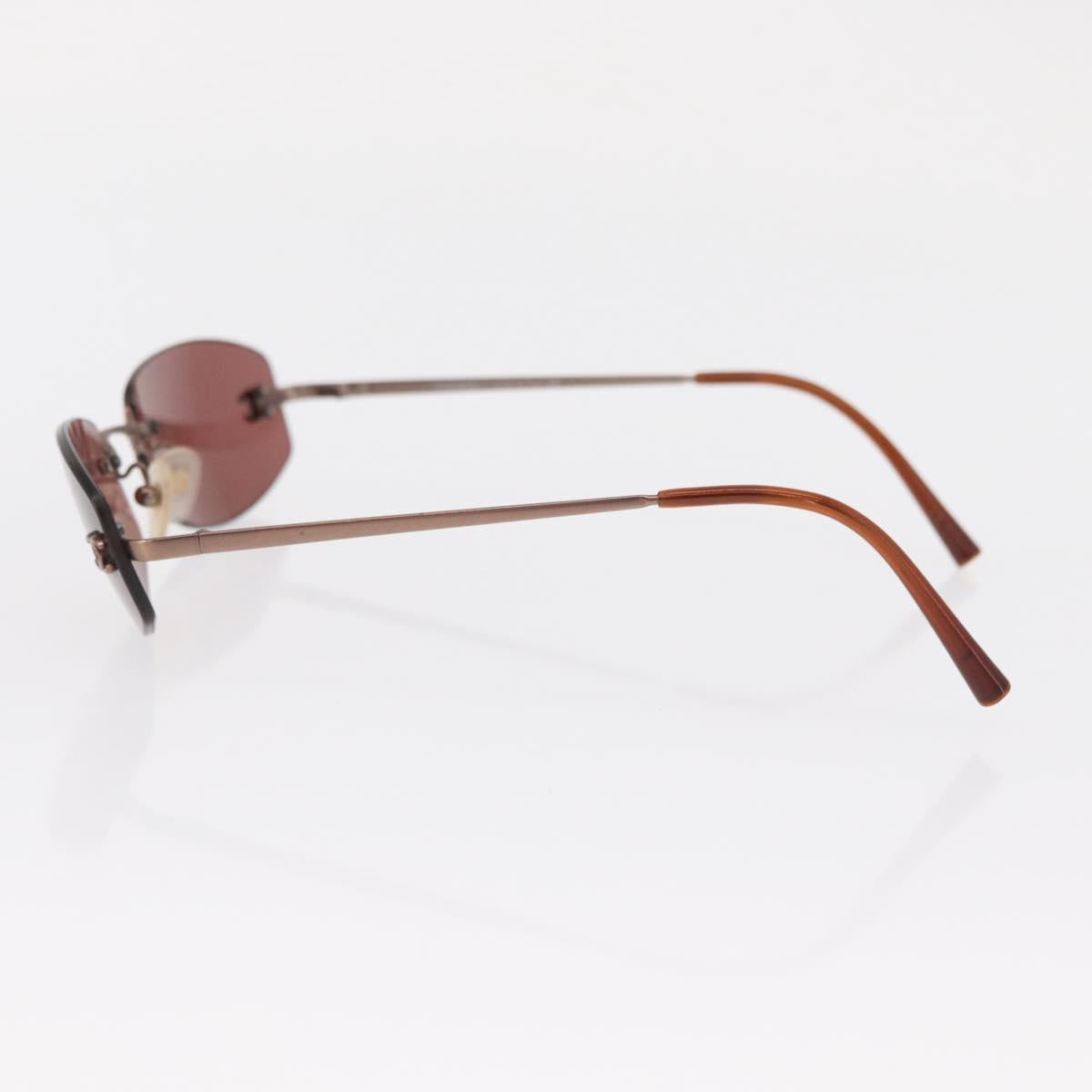 CHANEL Sunglasses Metal Brown 4002 CC Auth 155411A