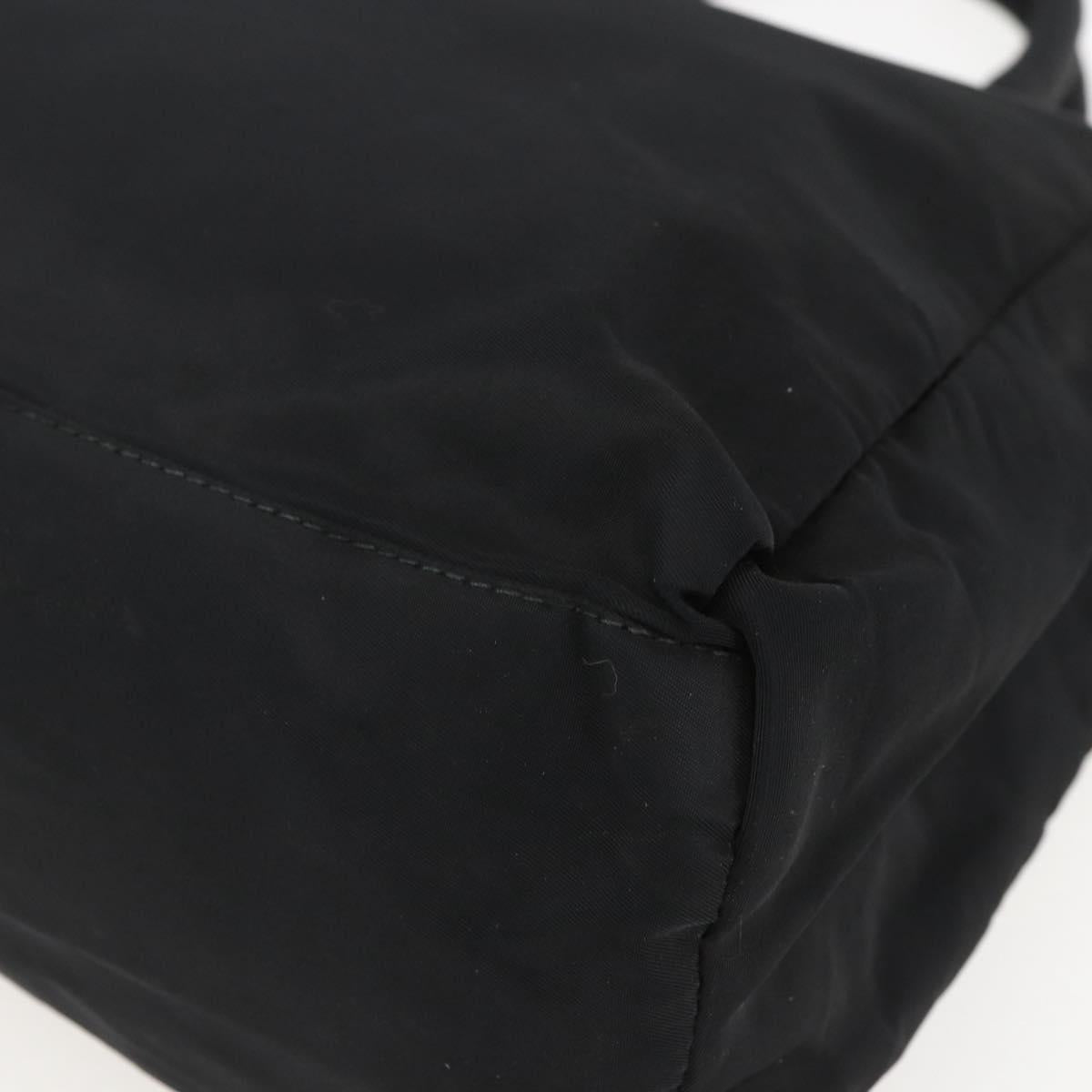 PRADA Hand Bag Nylon Black Silver Auth 155414