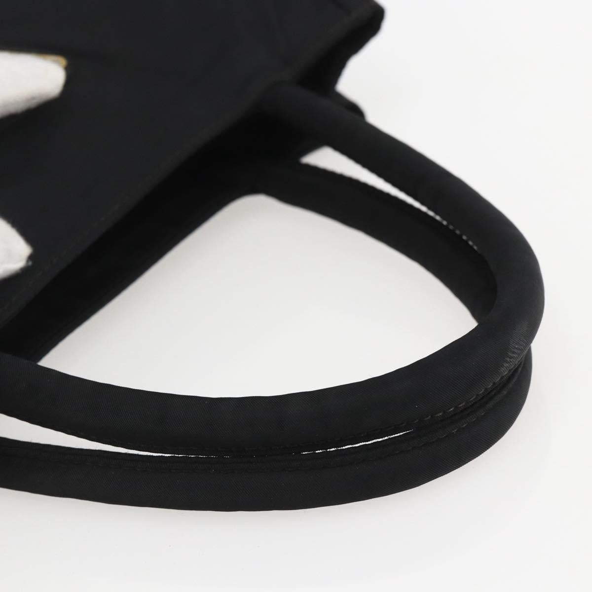 PRADA Hand Bag Nylon Black Silver Auth 155414