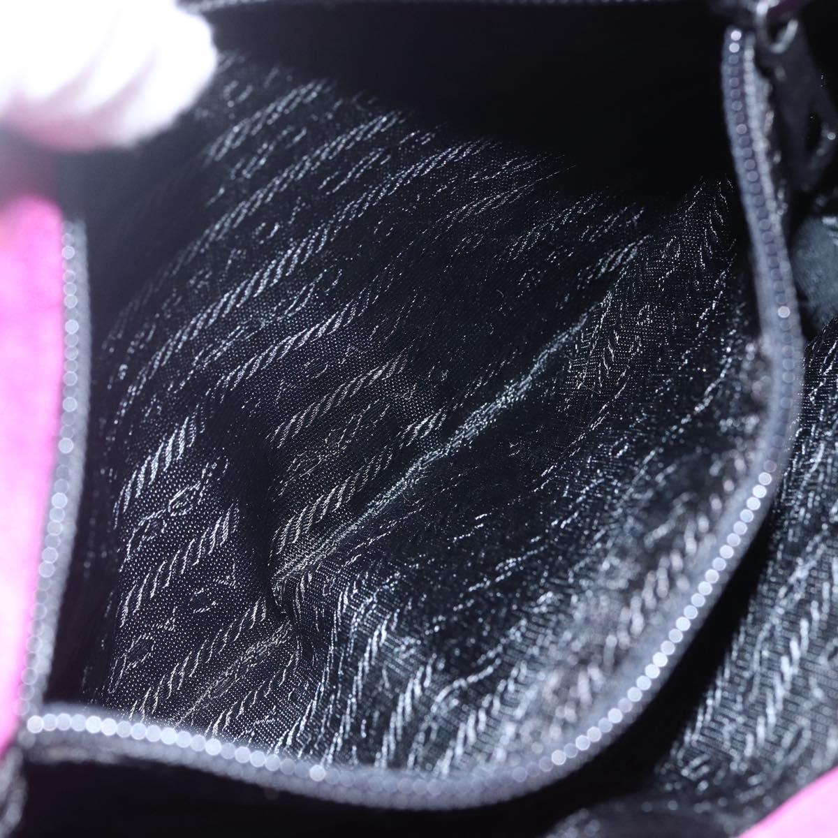 PRADA Hand Bag Nylon Metal Purple Gold Auth 155416