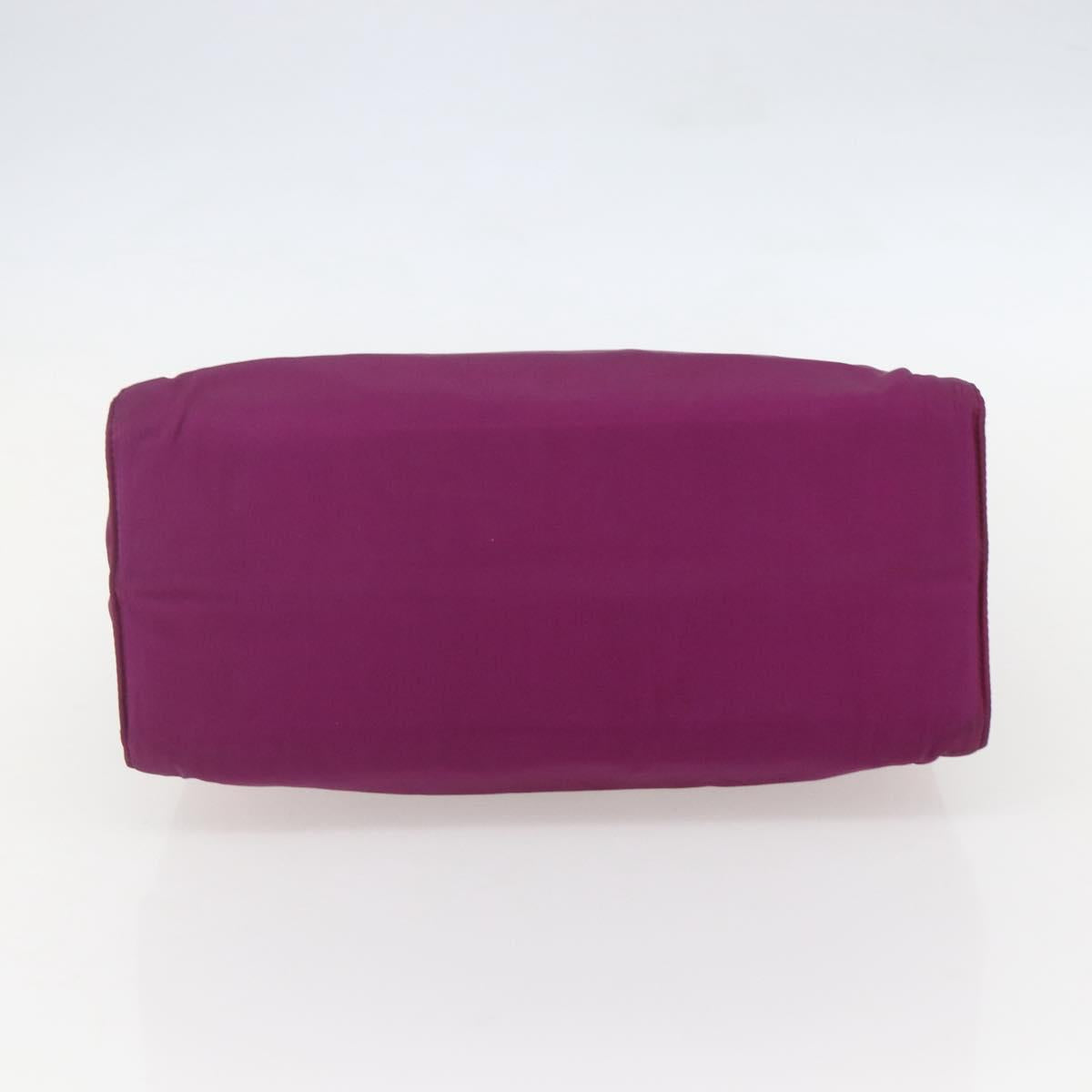 PRADA Hand Bag Nylon Metal Purple Gold Auth 155416