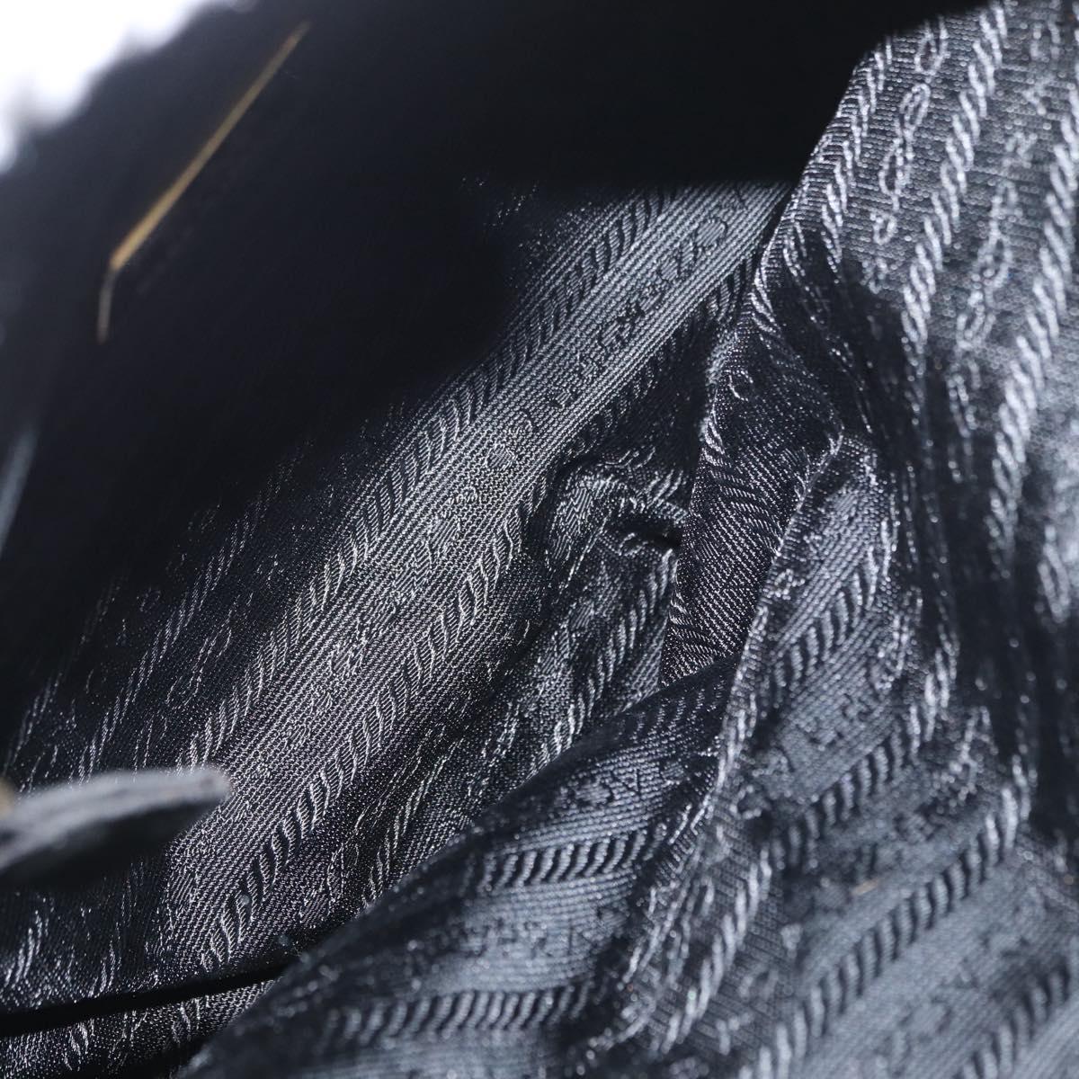 PRADA Chain Shoulder Bag Nylon Gold Light green Auth 155417