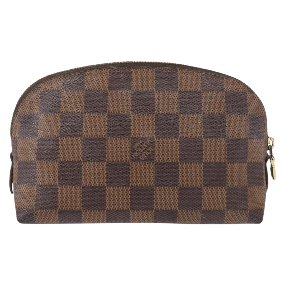 LOUIS VUITTON Damier Ebene Pochette Cosmetic PM Pouch N47516 LV Auth 155421