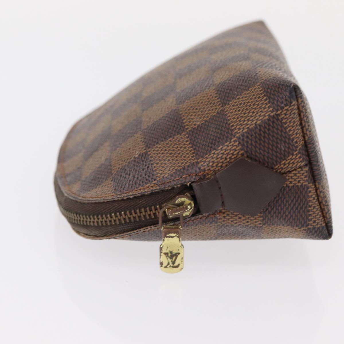 LOUIS VUITTON Damier Ebene Pochette Cosmetic PM Pouch N47516 LV Auth 155421