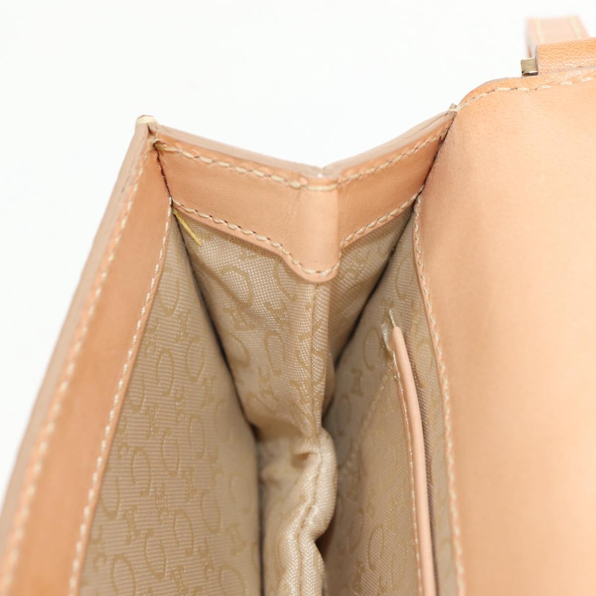 CELINE C Macadam Canvas Accessory Pouch Beige Gold Auth 155457V