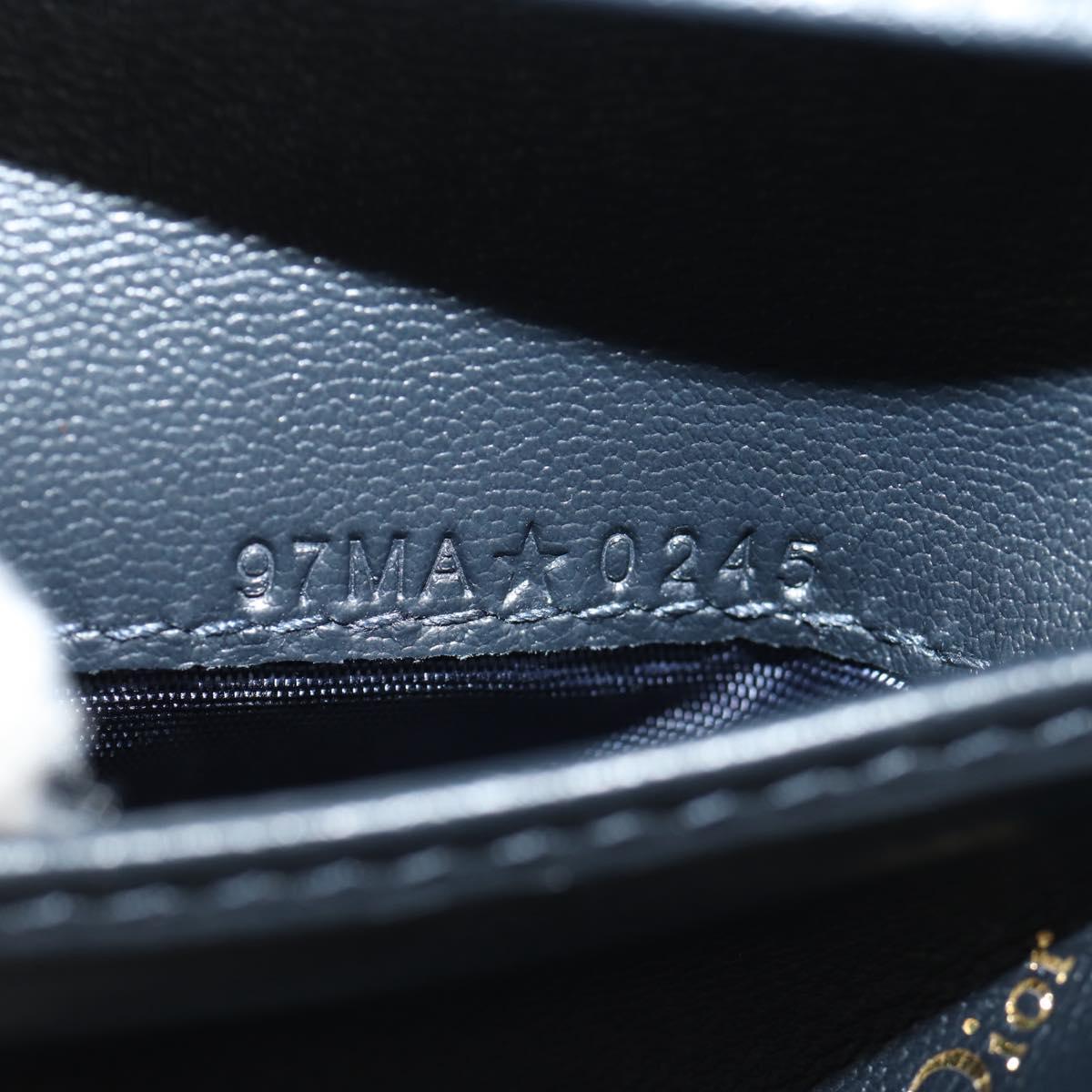 Christian Dior Trotter Canvas Oblique Wallet Navy Gold Auth 155462M