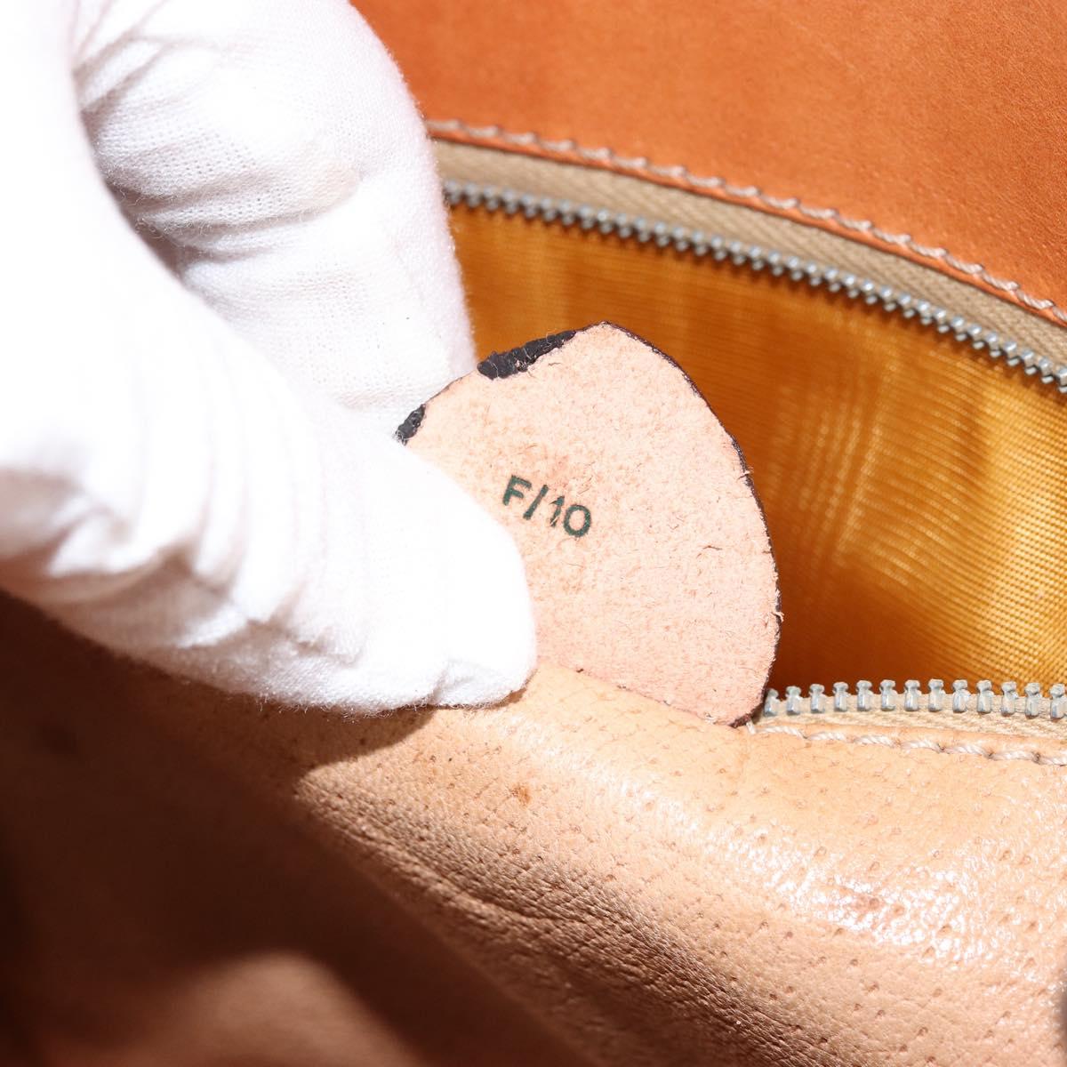 CELINE Macadam Canvas Shoulder Bag PVC Leather Brown Gold Auth 155469