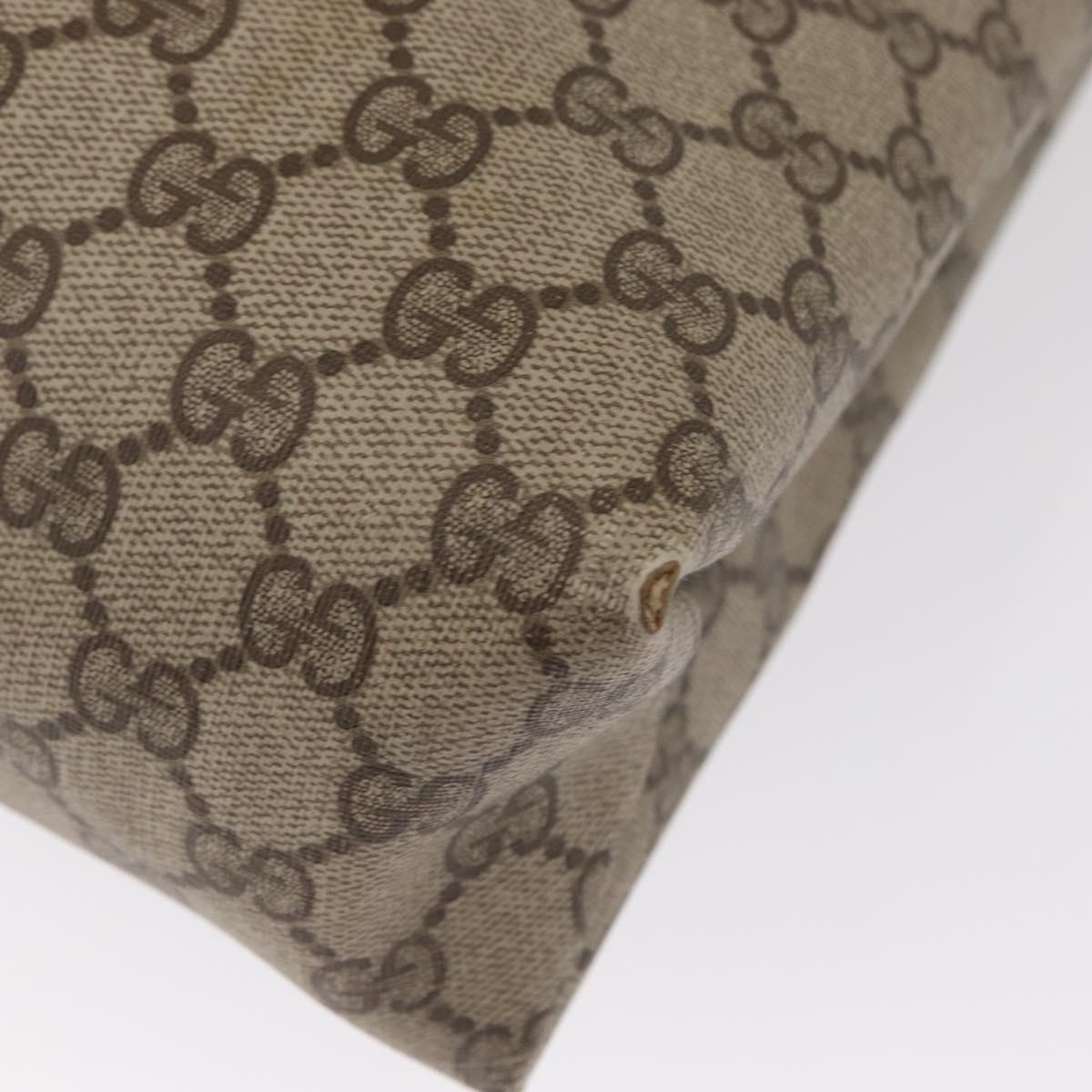 GUCCI GG Supreme Tote Bag PVC Beige Gold 39 02 061 Auth 155474