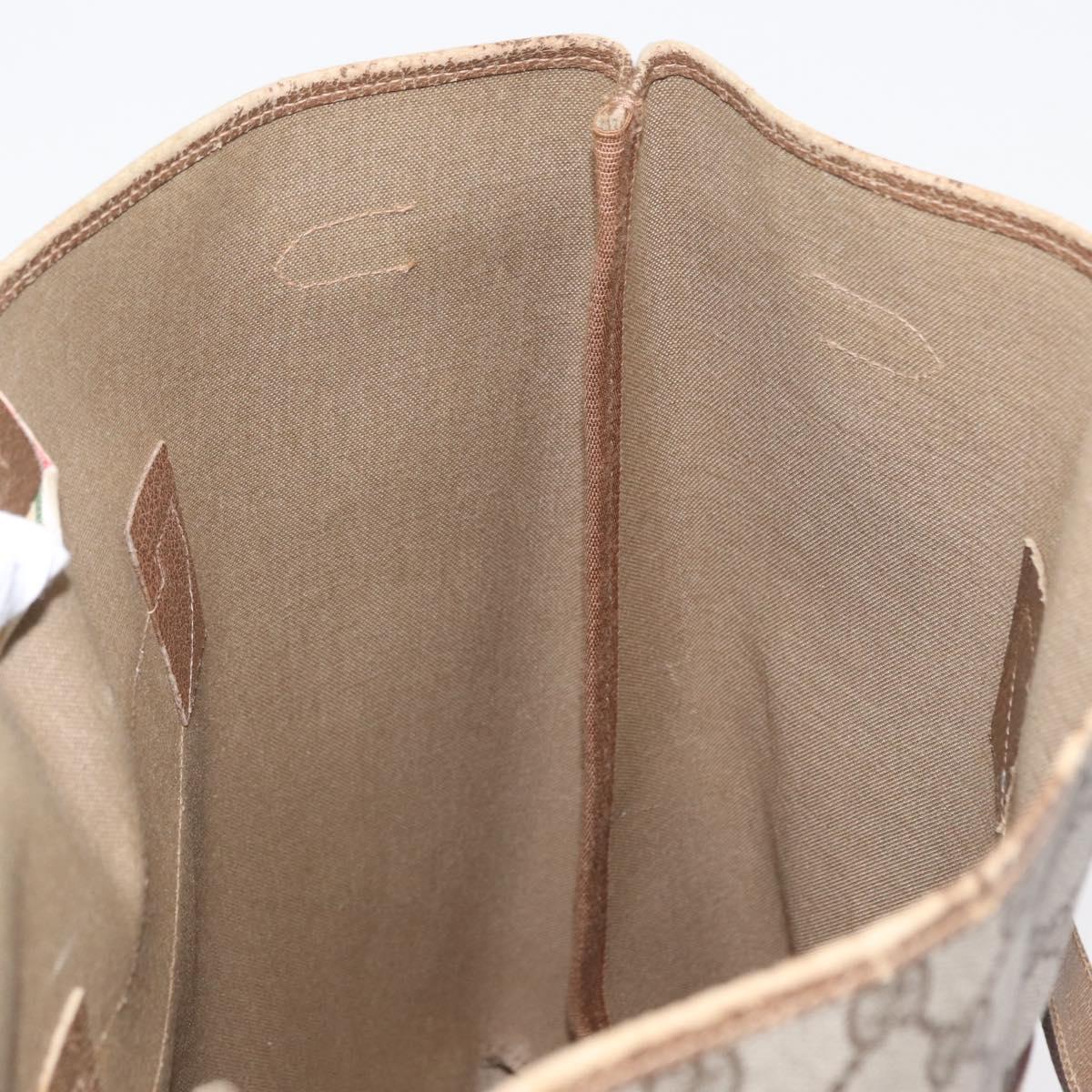 GUCCI GG Supreme Tote Bag PVC Beige Gold 39 02 061 Auth 155474