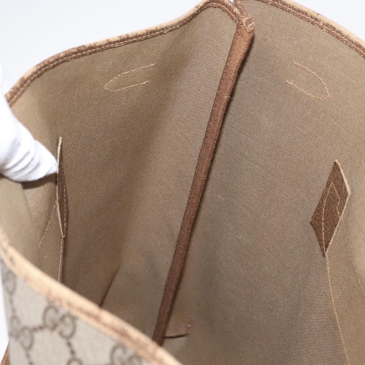 GUCCI GG Supreme Tote Bag PVC Beige Gold 39 02 061 Auth 155474