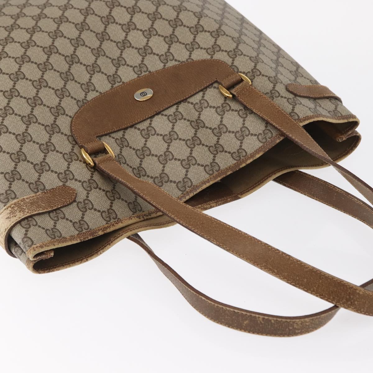 GUCCI GG Supreme Tote Bag PVC Beige Gold 39 02 061 Auth 155474